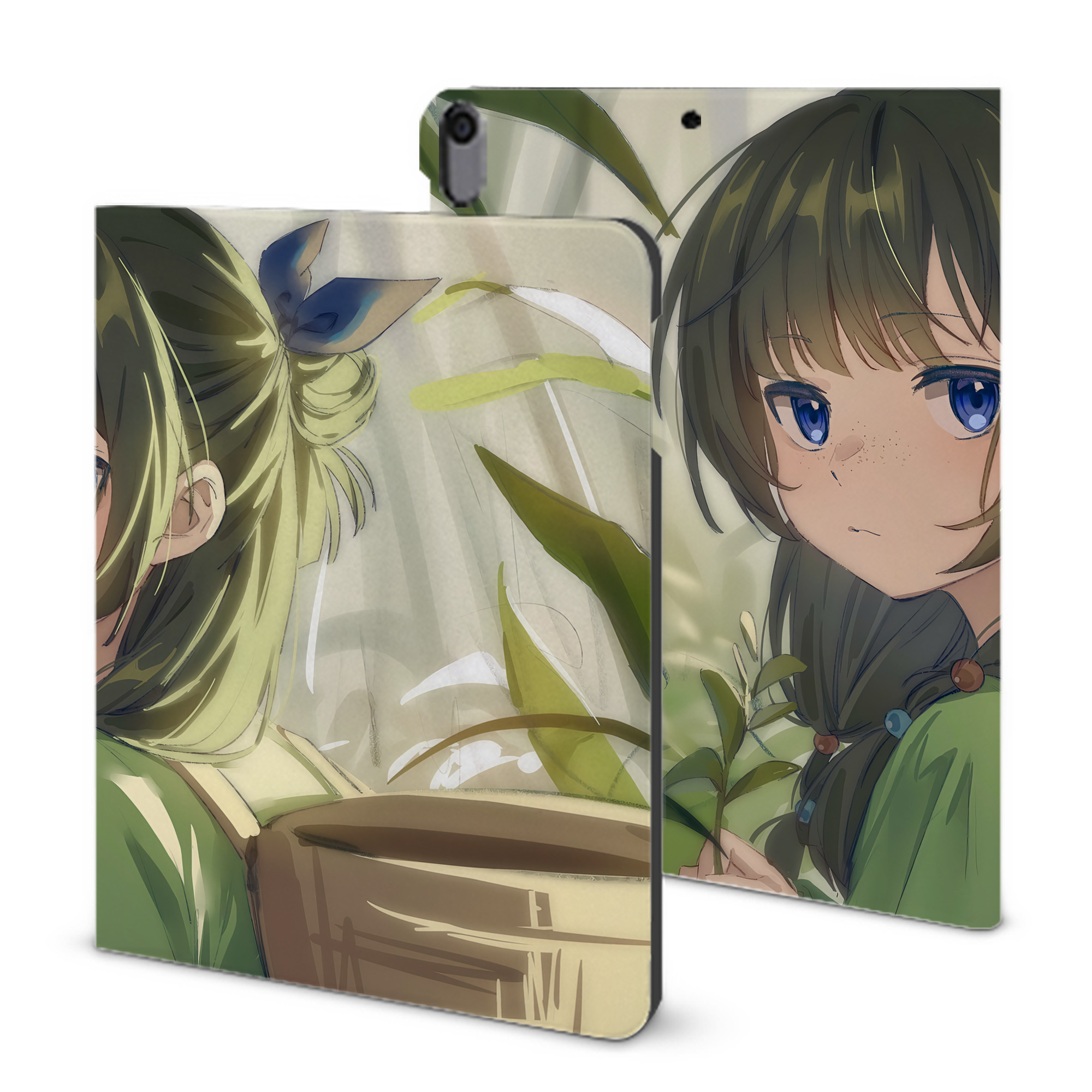 （画像用） 薬屋のひとりごと The Apothecary Diaries IPad ケース ブック型 PUレザー TPU 耐衝撃 軽量 薄型 ペン収納なし 全面保護 IPad 各モデル対応